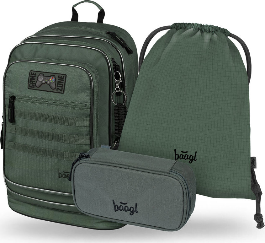 BAAGL SADA 3 Cubic Grove: batoh, peračník, vrecko GRS