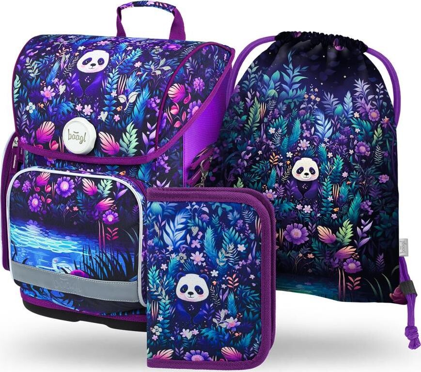 BAAGL 3 Set Ergo Jungle Panda: aktovka, peračník, vrecko