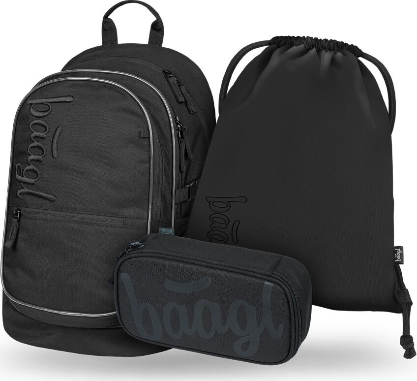 BAAGL SADA 3 Core Uni čierna: batoh, peračník, vrecko