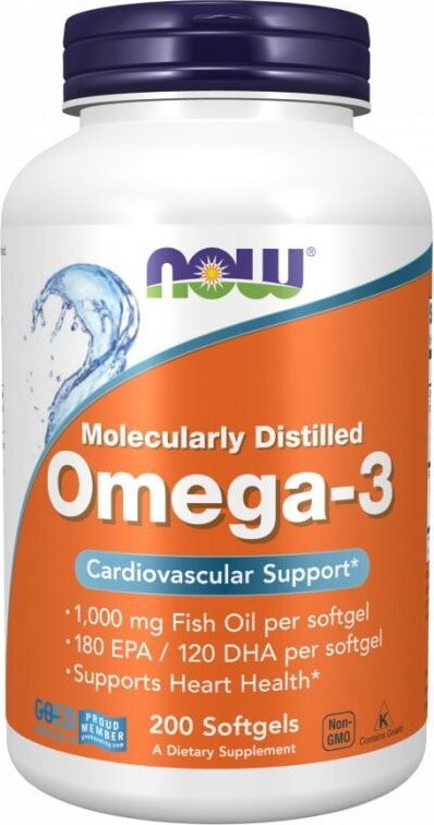 NOW Foods – Omega-3 molekulárne destilované, 200 softgel kapsúl