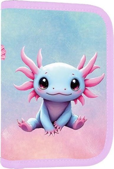 OXYBAG Penál 1patrový 2 chlopně, prázdný Axolotl