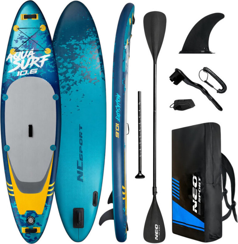 Neo-Sport 170005 Paddleboard SUP s príslušenstvom, Aquasurf, 140 kg, 320 cm