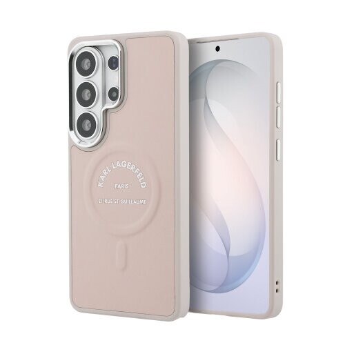 Karl Lagerfeld PU RSG Logo Magnetic Zadní Kryt pro Samsung Galaxy S26 Ultra Pink