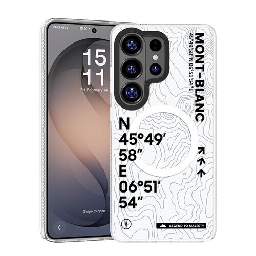 Puzdro Benks Dynamic Summit Magsafe Samsung Galaxy S26 Ultra, vzor Mount Blanc - biele