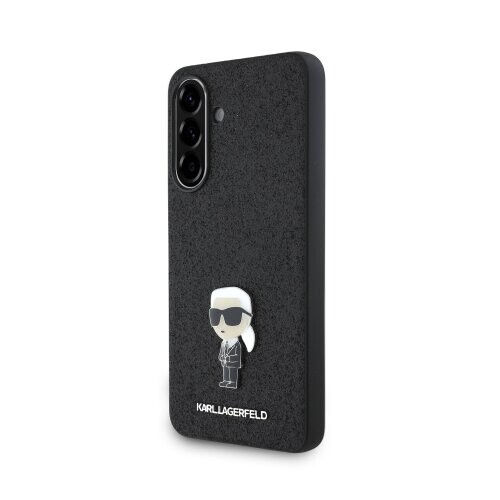 Karl Lagerfeld Fixed Glitter Metal Ikonik Zadní Kryt pro Samsung Galaxy A56 Black