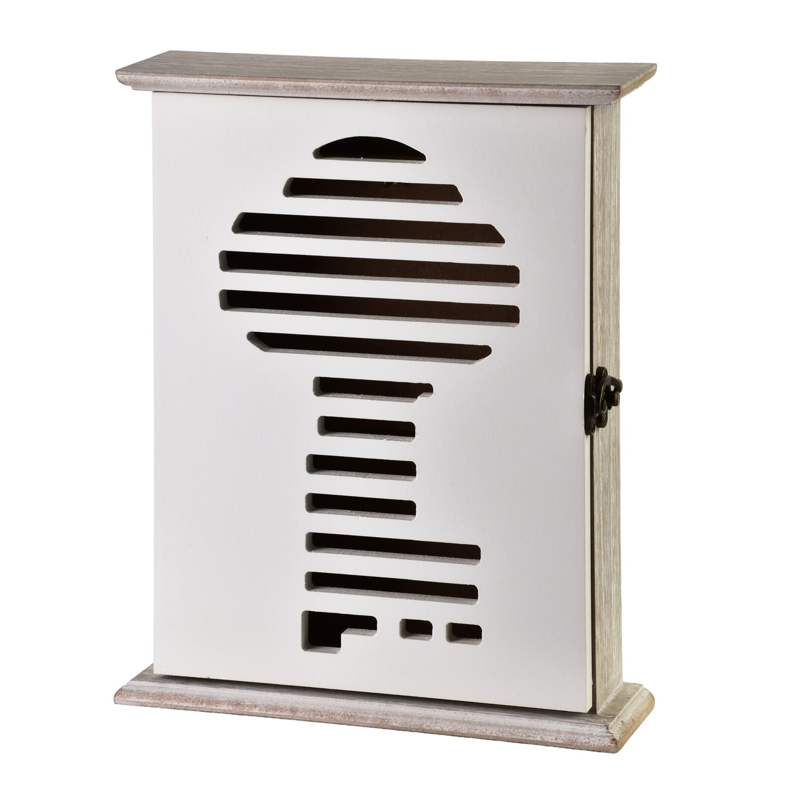 Dřevěná skříňka na klíče STACY Rolls 20x6x24,5 cm bílá