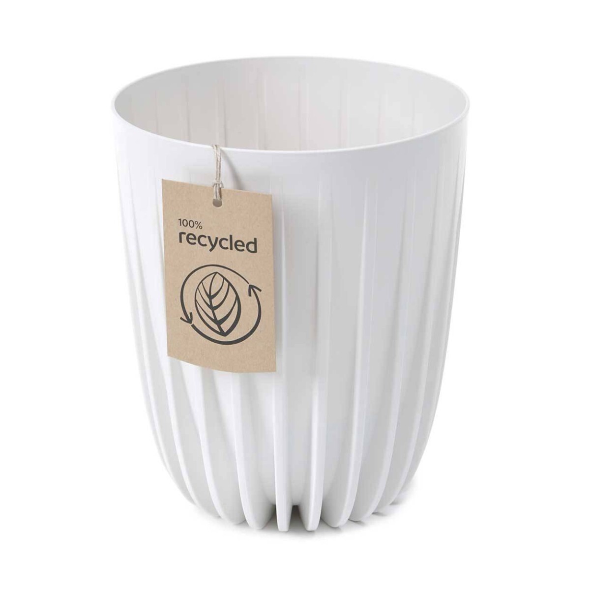 Květináč STRIPPED Eco 25x30 cm bílý