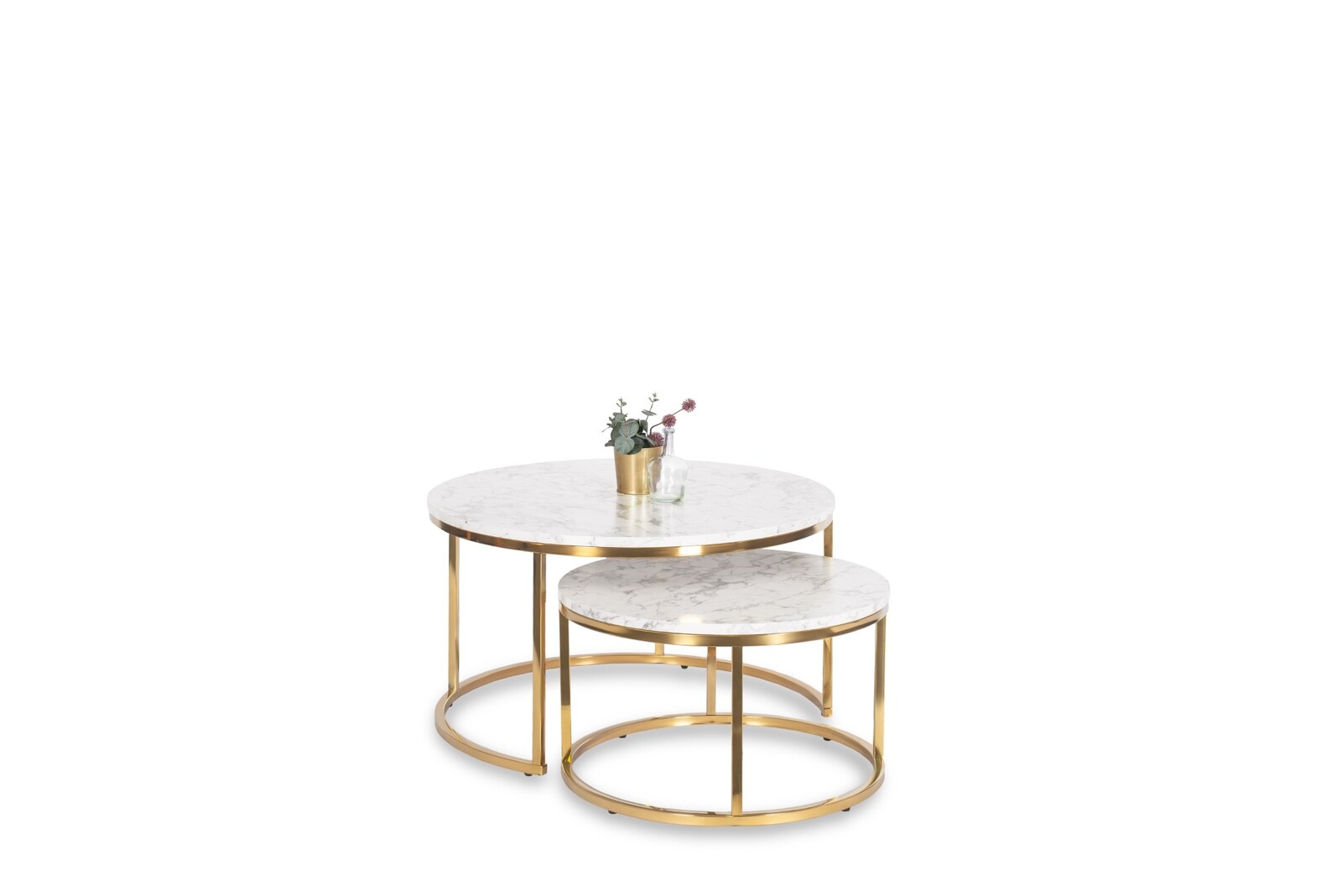 Sada 2 ks konferenčních stolků Olis Max mramor/zlatá