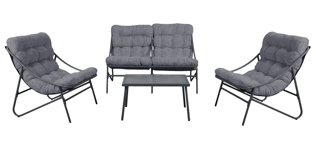 Zahradní sestava VIBE pro 4 osoby šedá