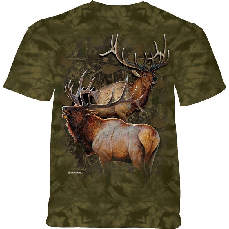 Tričko unisex The Mountain Elk Duo (losi) - zelené, 3XL
