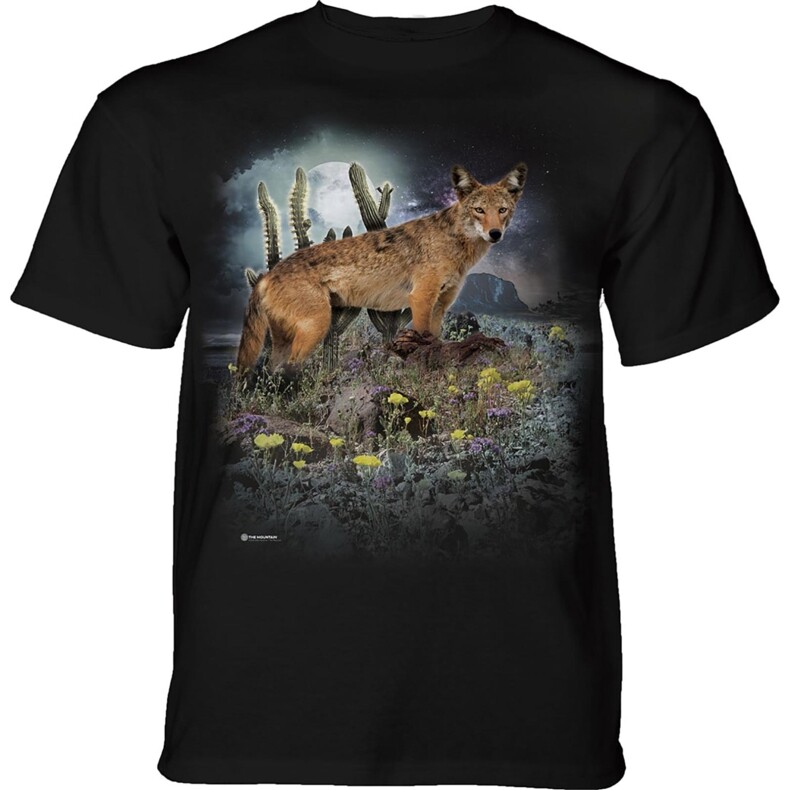 Tričko unisex The Mountain Desert Coyote (kojot) - čierne, XXL
