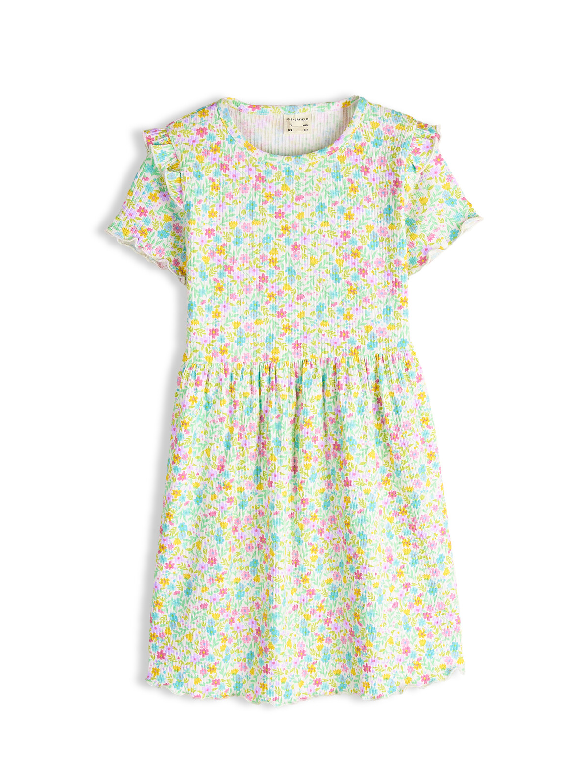 GATE Bavlnené rebrované šaty s kvetinkami