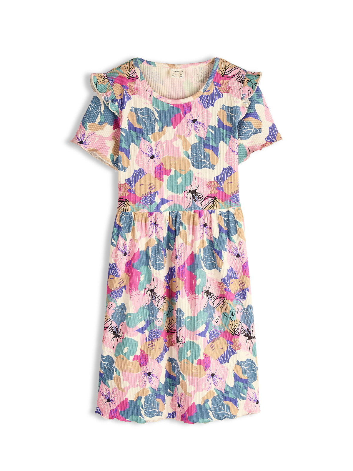 GATE Rebrované bavlnené šaty s potlačou