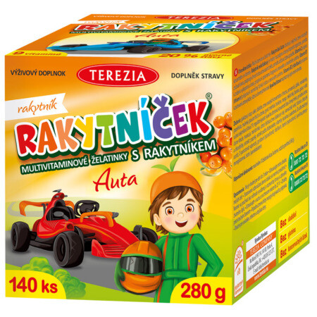 TEREZIA Rakytníček multivitamínové želatínky autá 140 ks