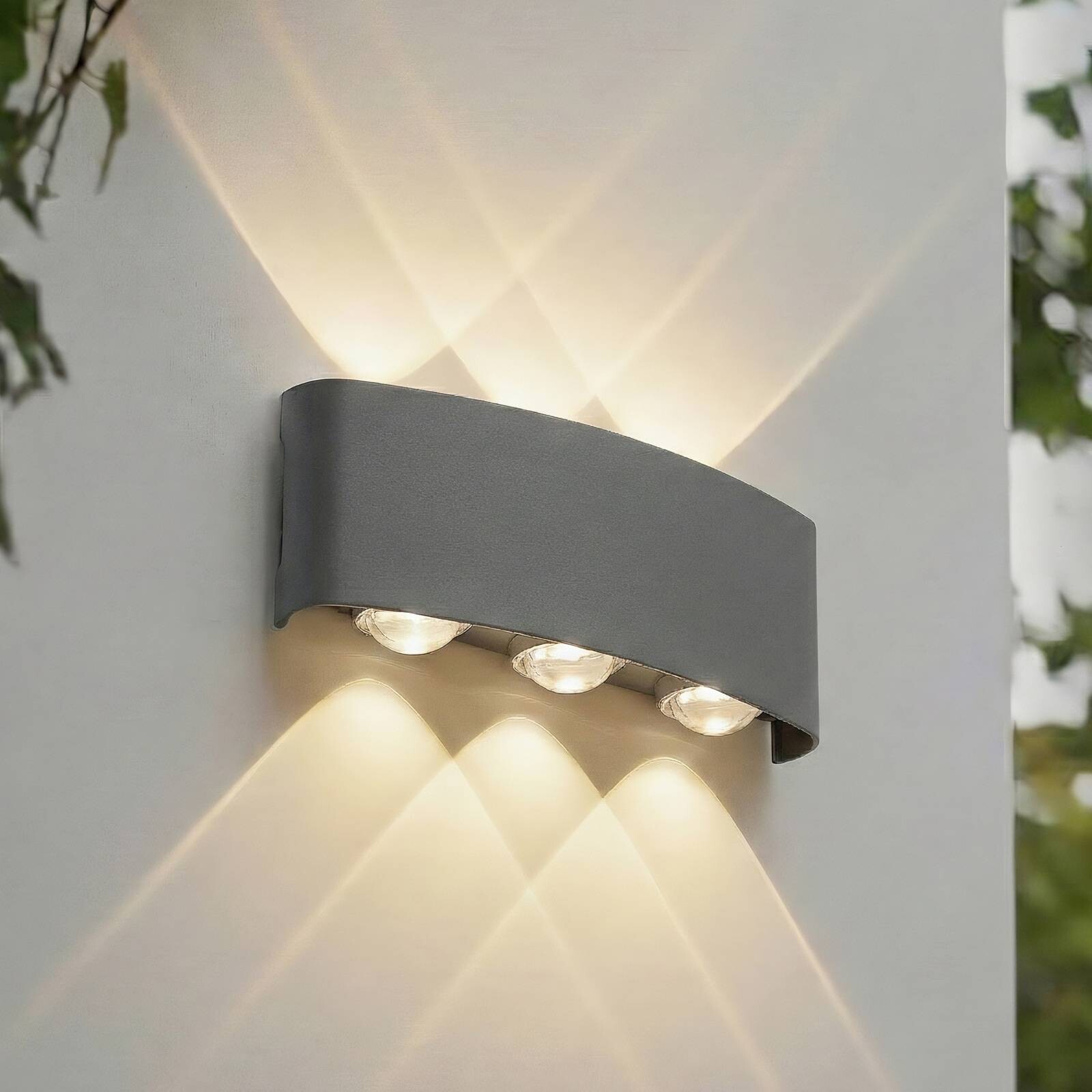 Lindby LED vonkajšie nástenné svietidlo Ithan, 3-pl., antracitové, 17 cm