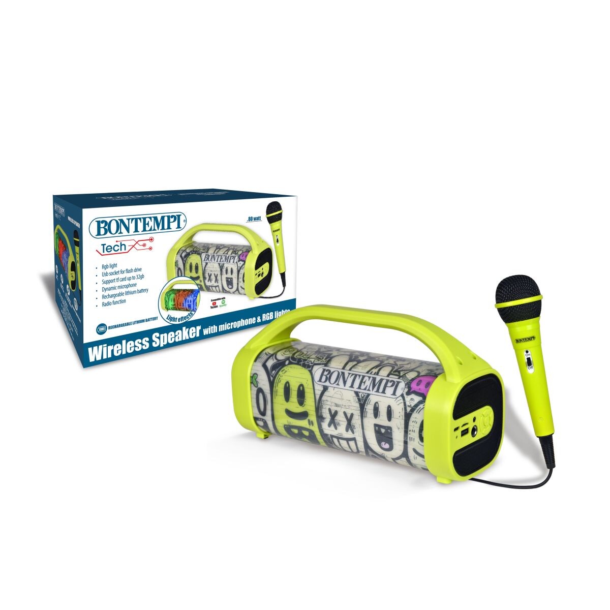 Bontempi Bezdrôtový reproduktor s dynamickým mikrofónom a svetelnými efektmi