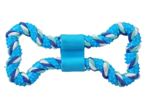 Hračka pre psa Kosť 19 cm, modrá/ružová%