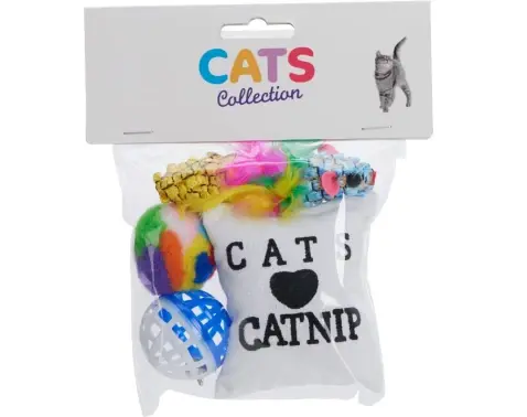 Hračky pre mačky (5 ks) Šanta, loptičky a myšky%