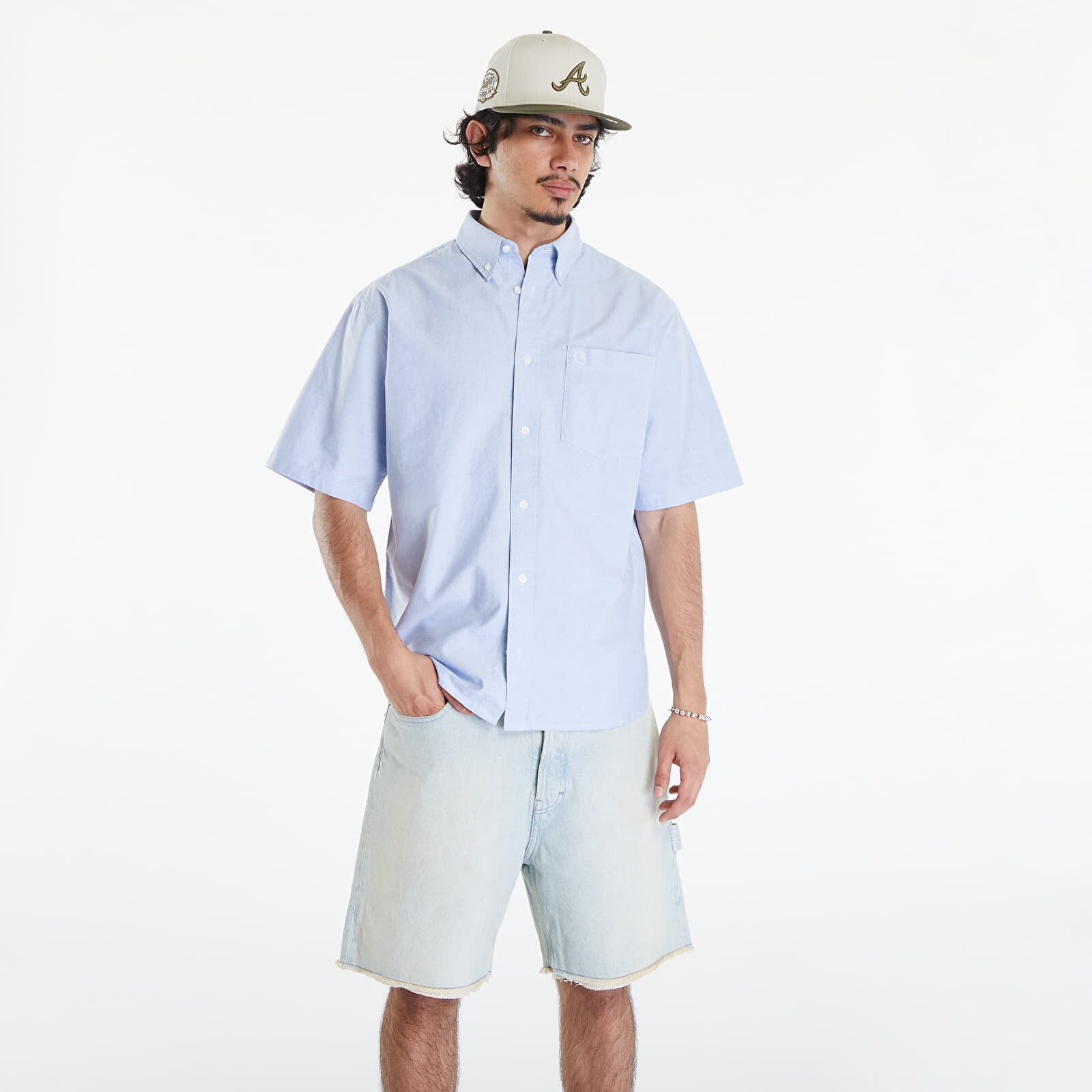 Košeľa Carhartt WIP S/S Braxton Shirt UNISEX Bleach/ Wax M