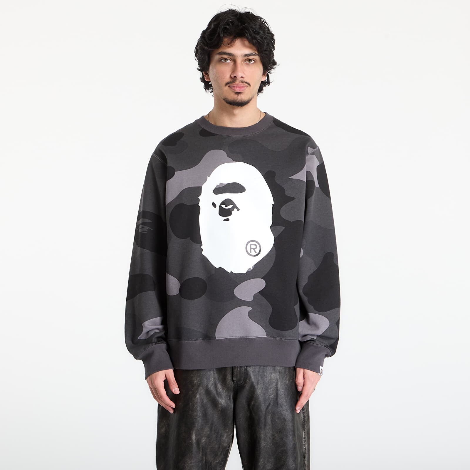 Mikina A BATHING APE Mega Color Camo Big Ape Head Crewneck Sweatshirt UNISEX Black XL