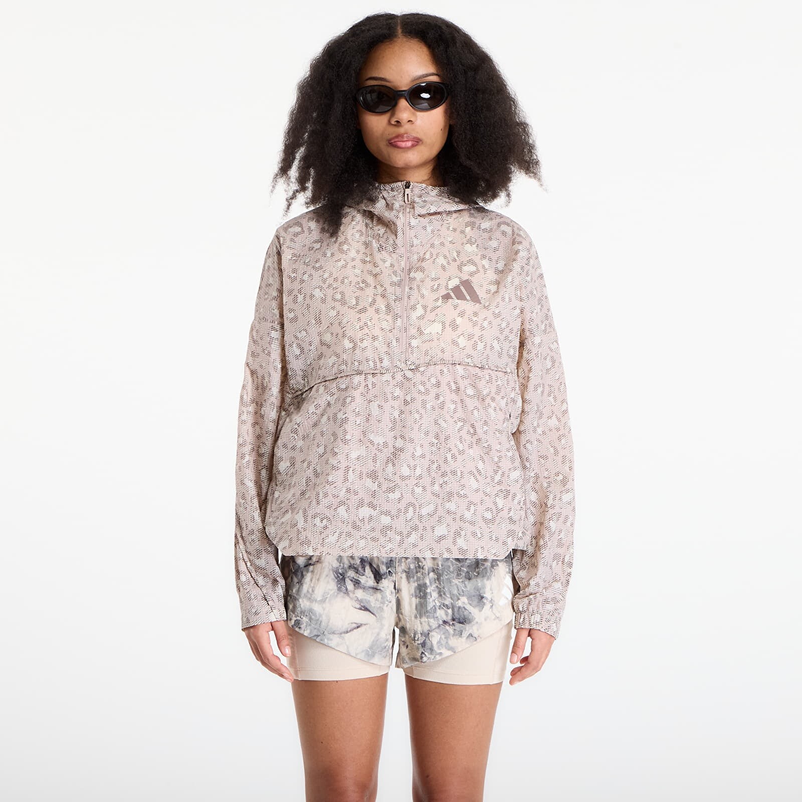 Bunda adidas Terrex Xploric Clima365 Printed Wind Anorak Wonder Alumina/ Wonder Taupe/ Trace Brown M