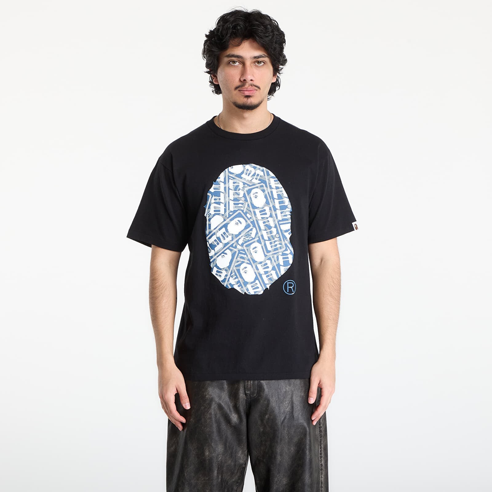 Tričko A BATHING APE Japanese Cloud Camo Label Tee UNISEX Black S