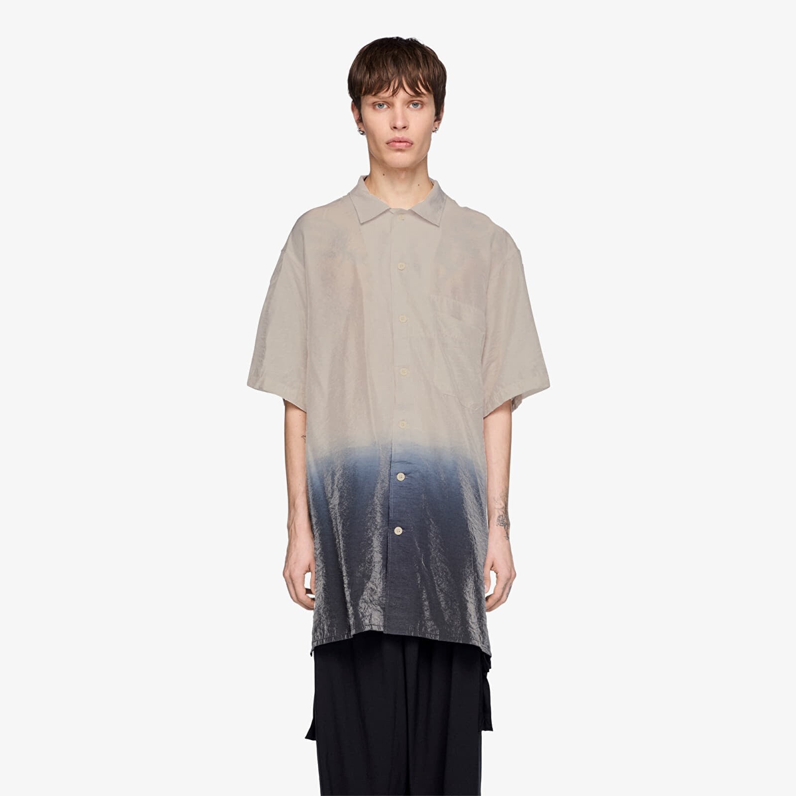 Košeľa Y-3 Dip Dye Short Sleeve Long Shirt Alumina S