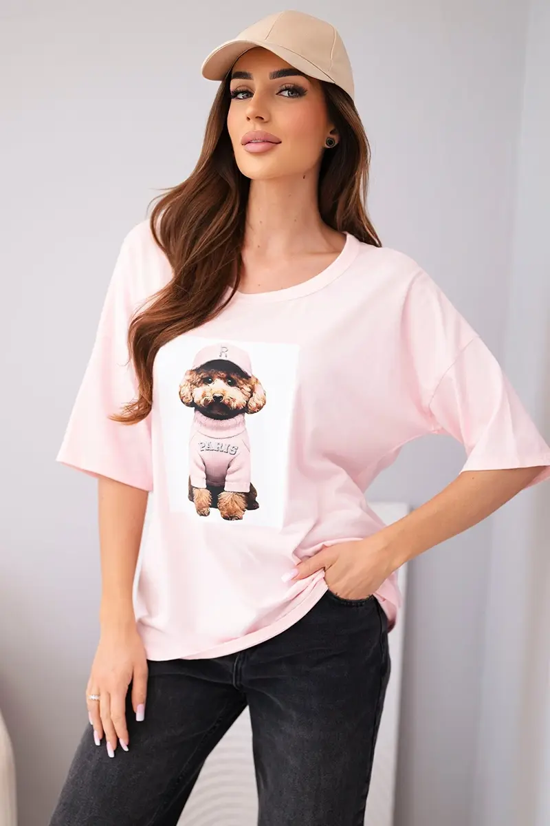 Kesi Włoski oversize bavlnené tričko s potlačou