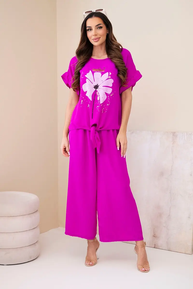 Dámsky súprava Kesi Włoski s kvetovanou potlačou