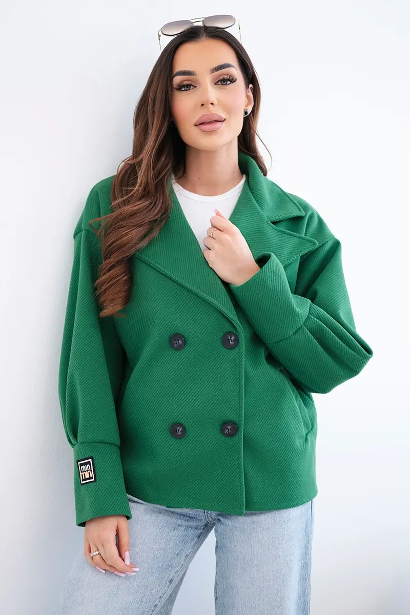 Kesi Włoski dámska krátka dvojradová bunda s golierom