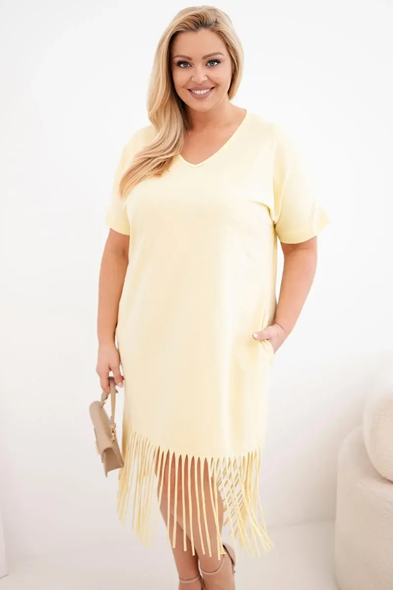 Kesi Włoski dámske bavlnené šaty s V-výstrihom