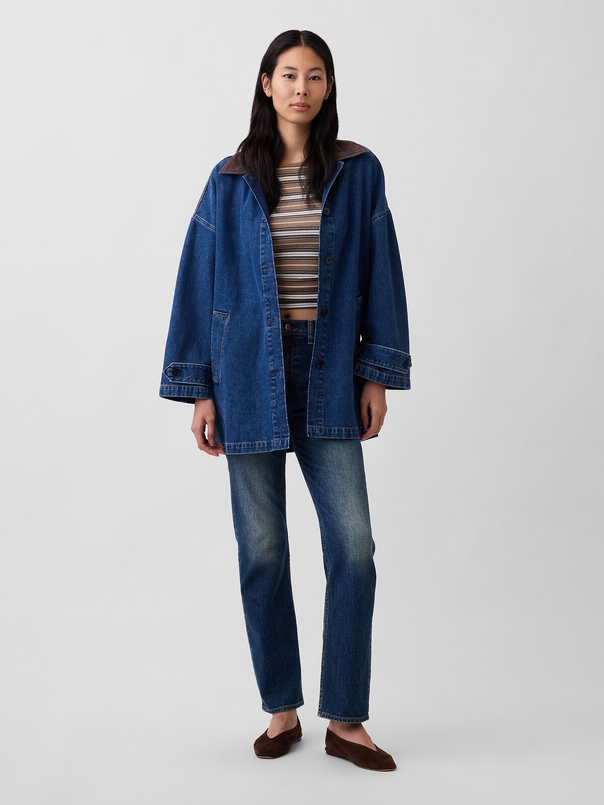 GAP dámsky rifľový kabát oversize