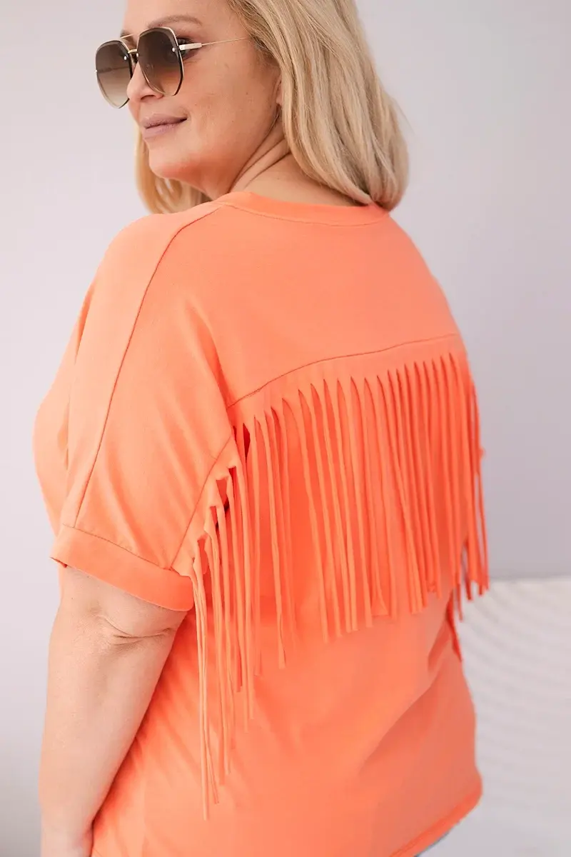 Dámska blúzka Kesi s V-výstrihom a strapcami