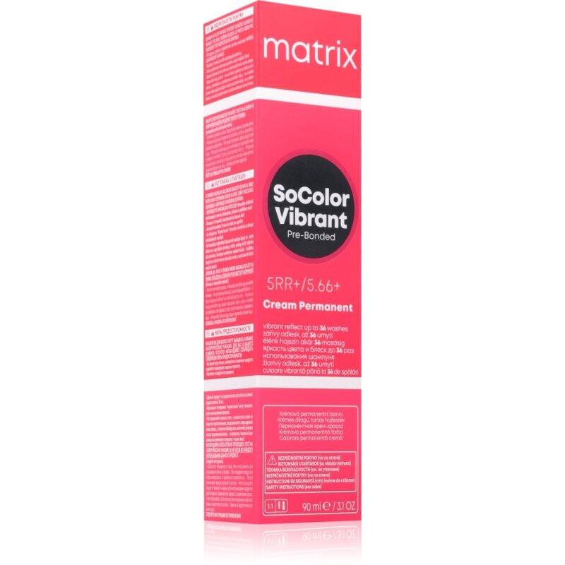 Matrix SoColor Vibrant Pre-Bonded Cream Permanent permanentná farba na vlasy pre žiarivú farbu vlasov 90 ml