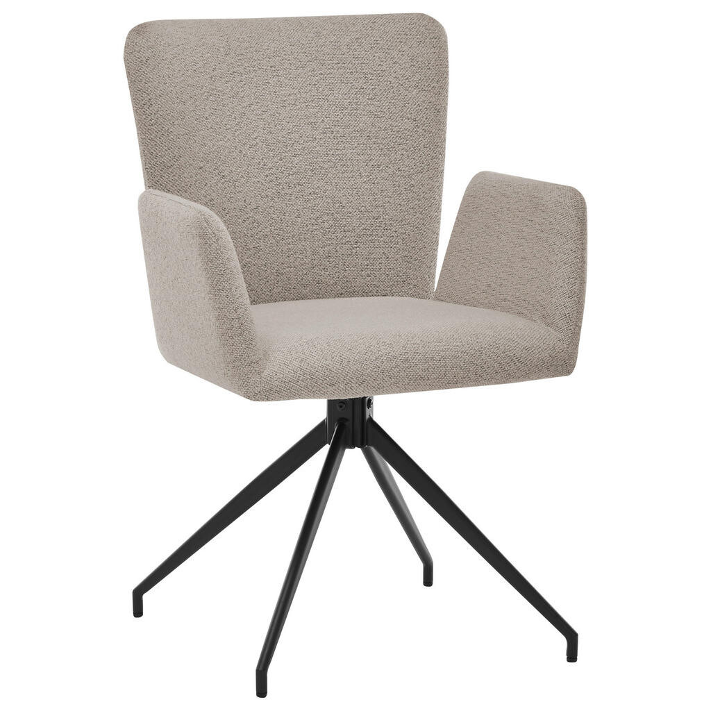 SetOne by Musterring STOLIČKA S PODRÚČKAMI, oceľ, buklé, čierna, béžová