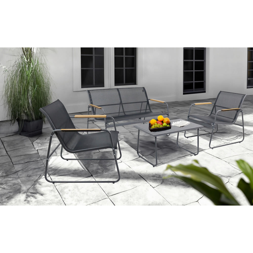 Gardenson SÚPRAVA ZÁHRADNÉHO NÁBYTKU 4-dielne, kov, plast, sklo