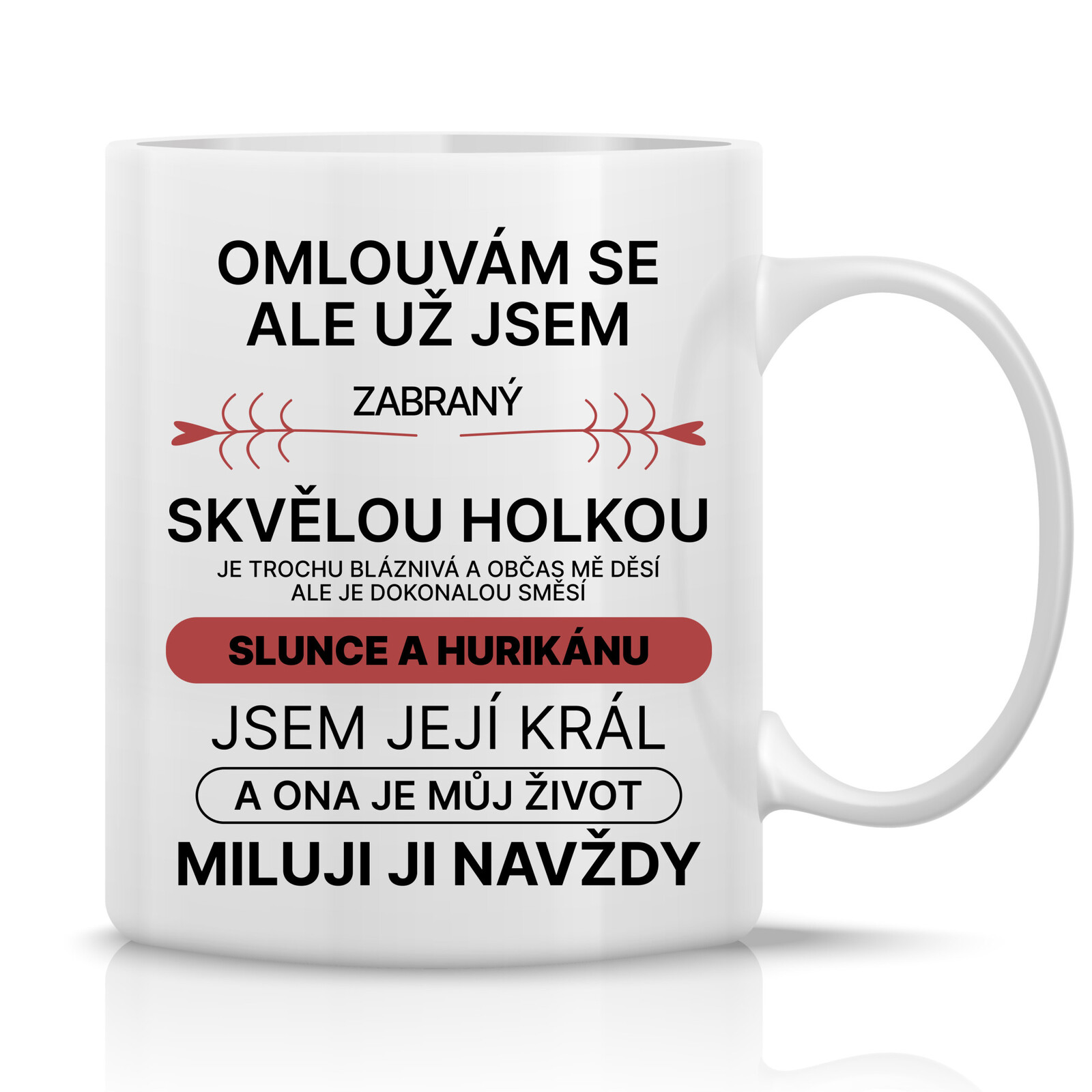 ZABRANÝ SVĚLOU HOLKOU - klasický bílý keramický hrníček 300 ml