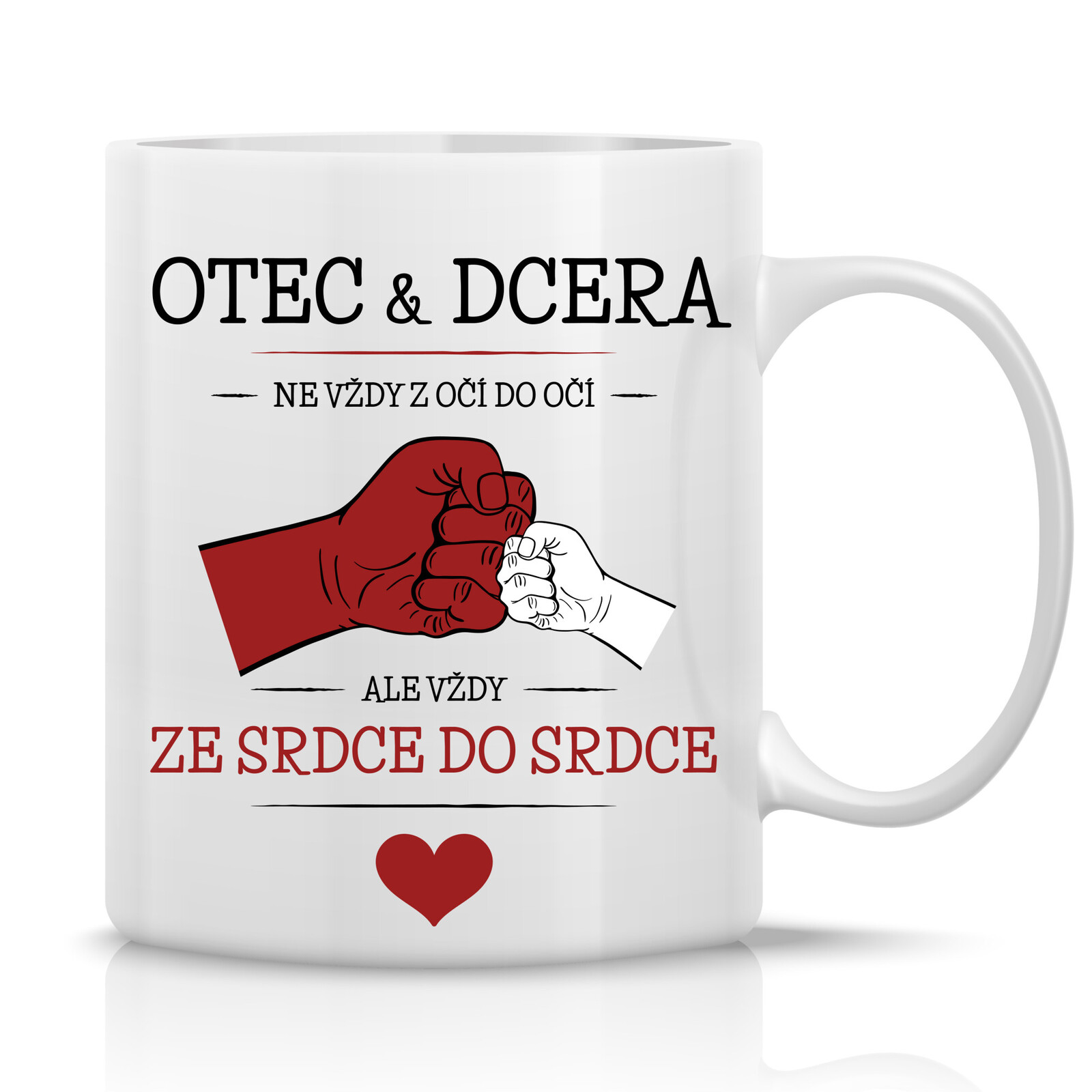 OTEC & DCERA - klasický bílý keramický hrníček 300 ml