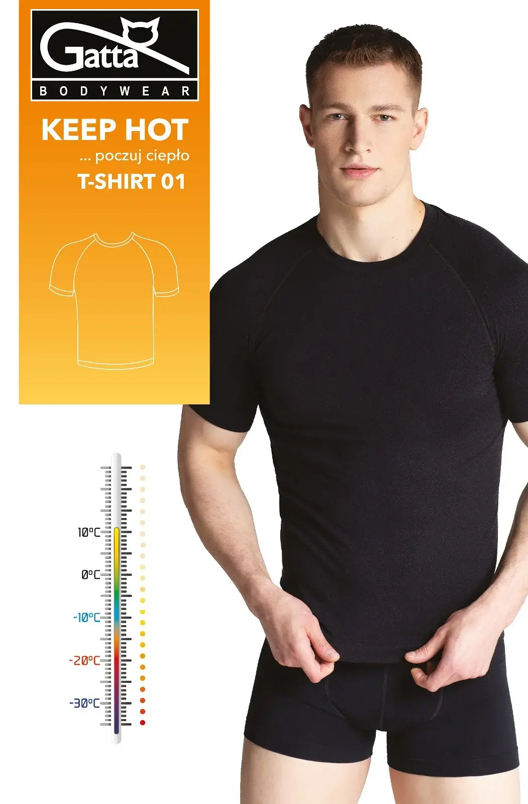 Pánsky nátelník Gatta 43028 Keep Hot T-Shirt 01 Men M-2XL černá M
