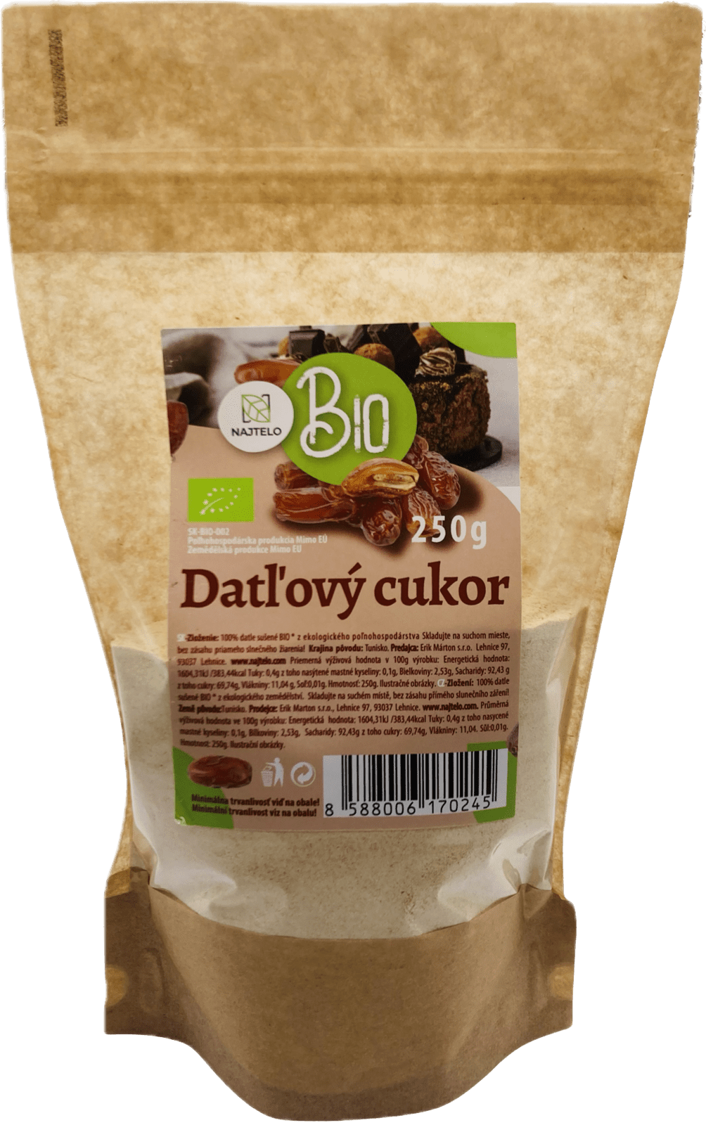 NAJTELO Datlový prášok cukor BIO 250 g