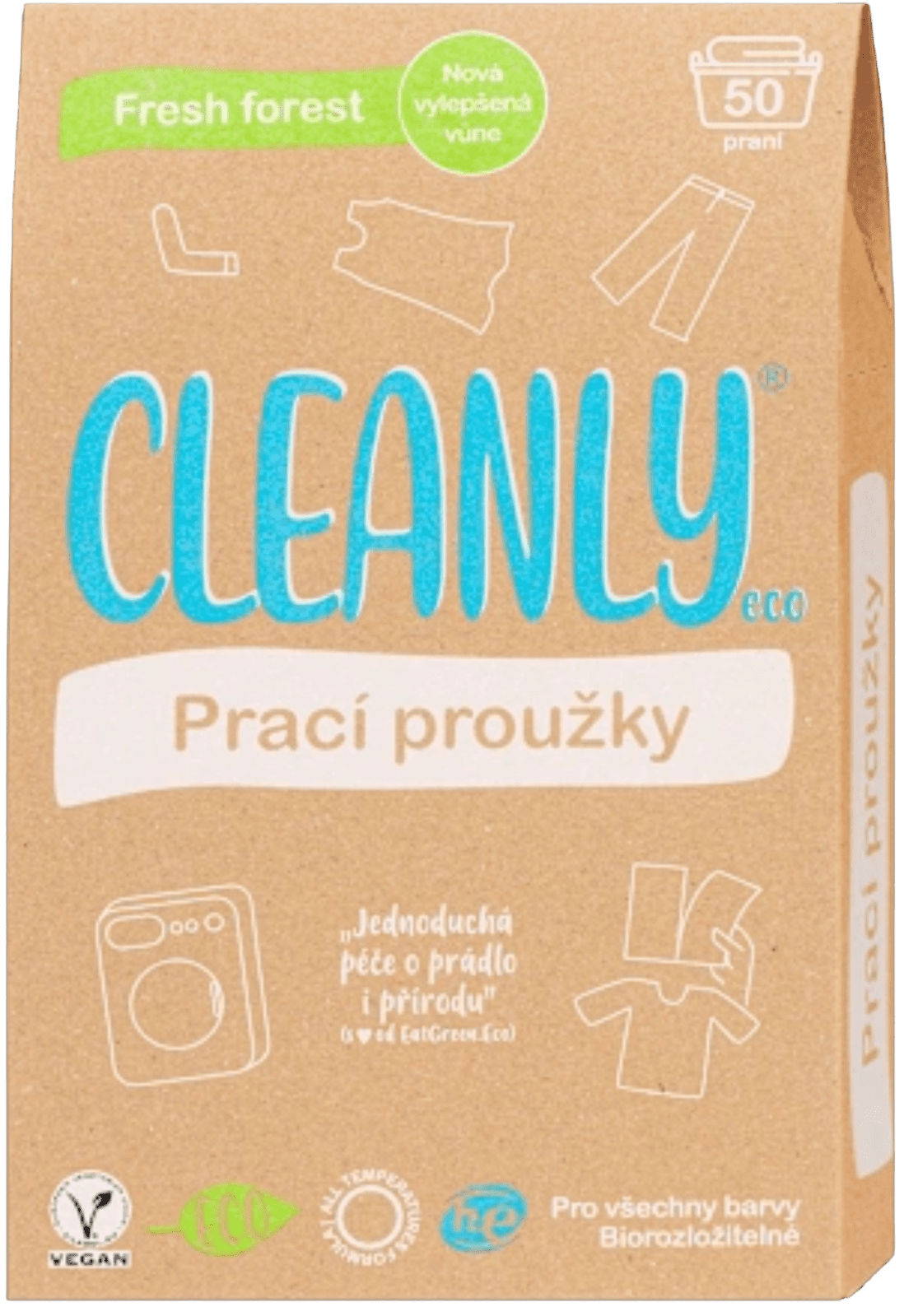 CLEANLY ECO Pracie prúžky - Fresh Forest 50 praní
