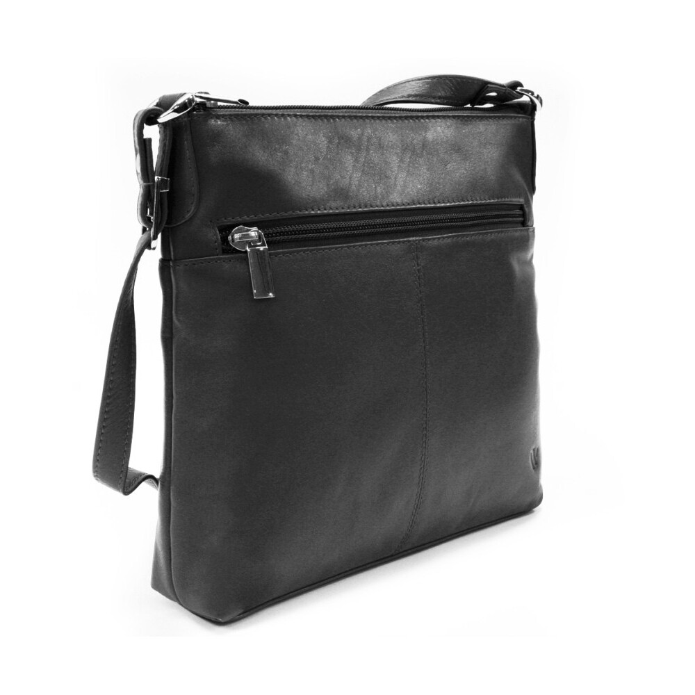 Kožená zipsová kabelka Arwel 3014 - čierna