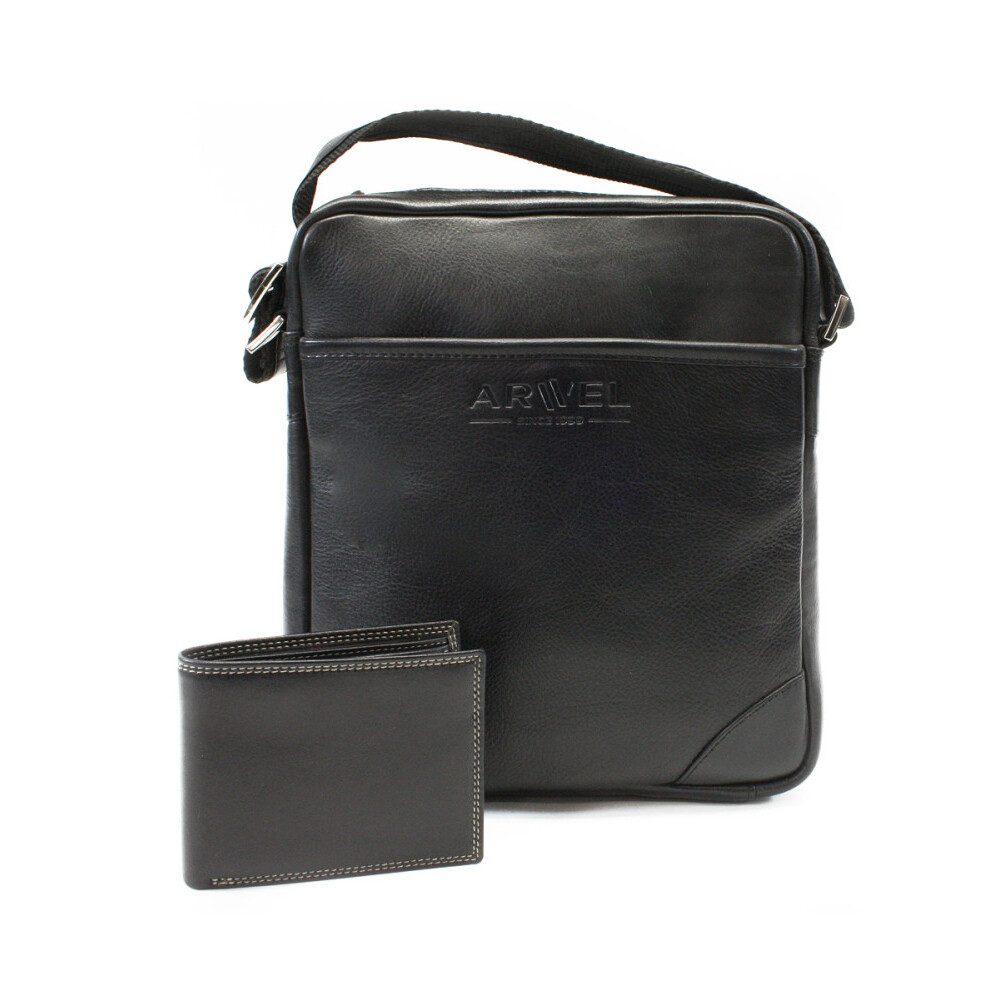 Sada pánskeho crossbagu a peňaženky Arwel 1713 - čierna