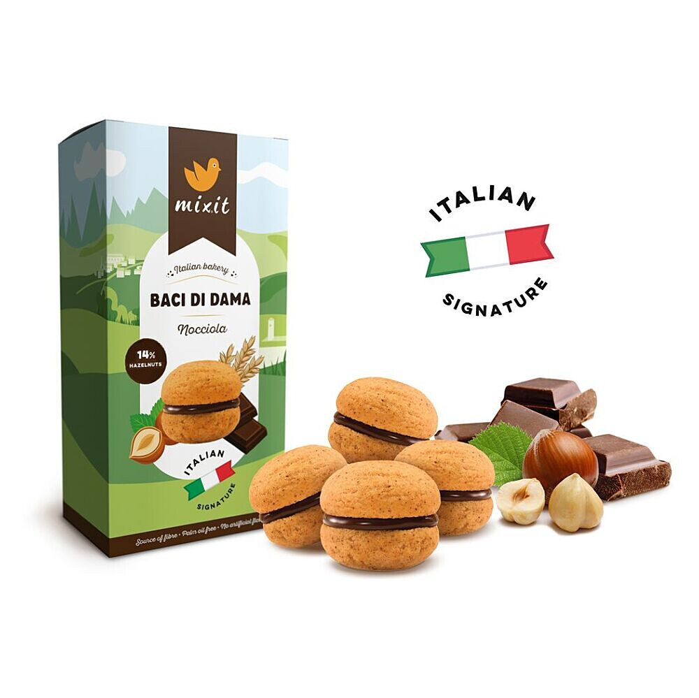 MIXIT Italian bakery sušienky baci di dama nocciola 170 g