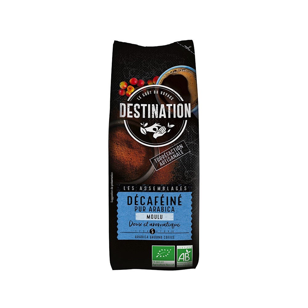 DESTINATION Káva mletá bez kofeínu 100% arabika BIO 250g