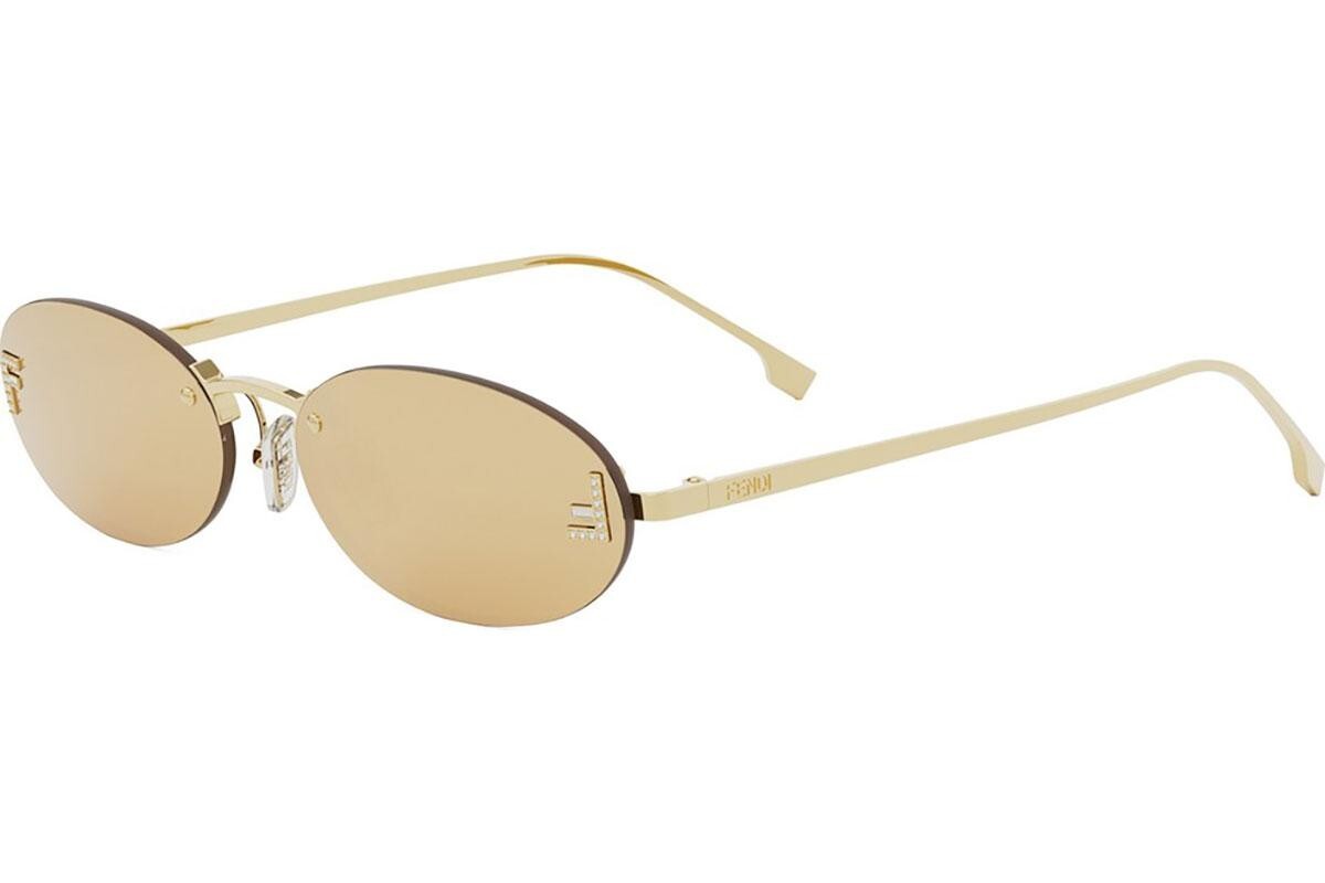 FENDI First Crystal Yellow Oval Sunglasses - ONE SIZE (54)