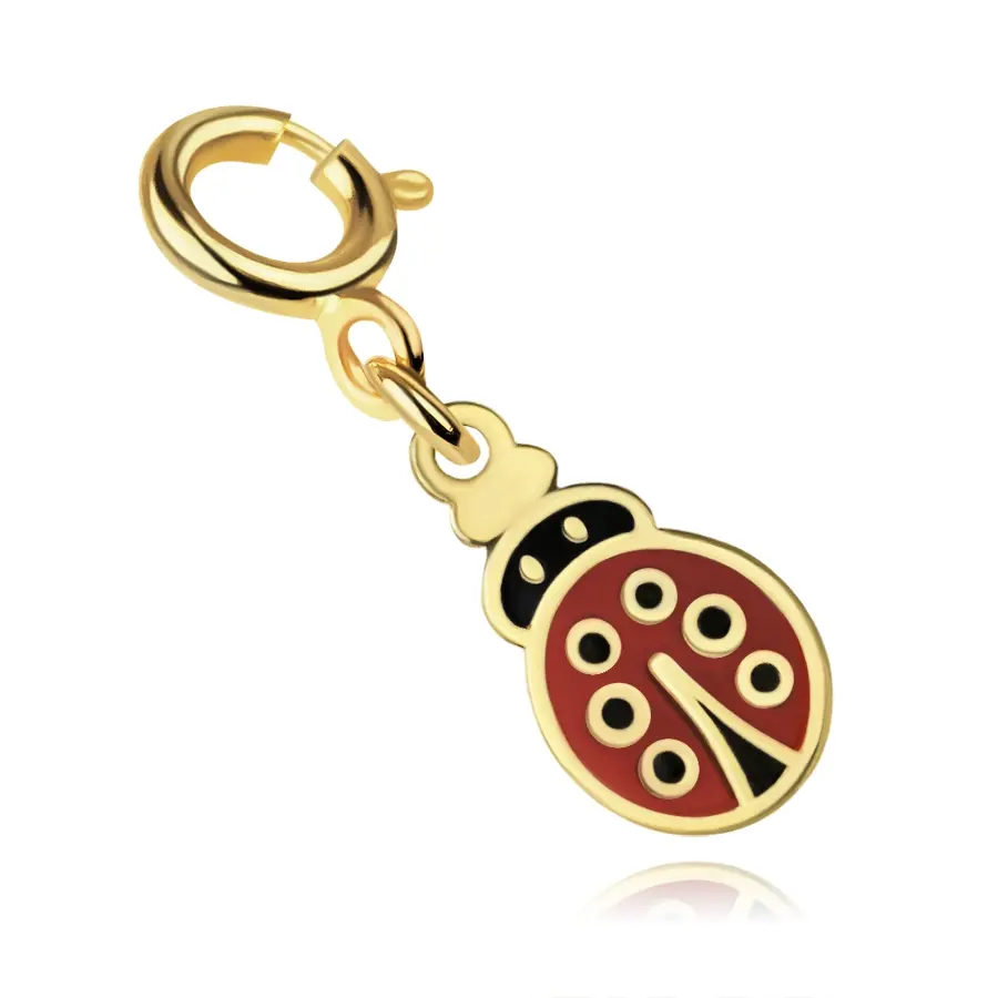 Zlatý prívesok na náramok 9K lienka