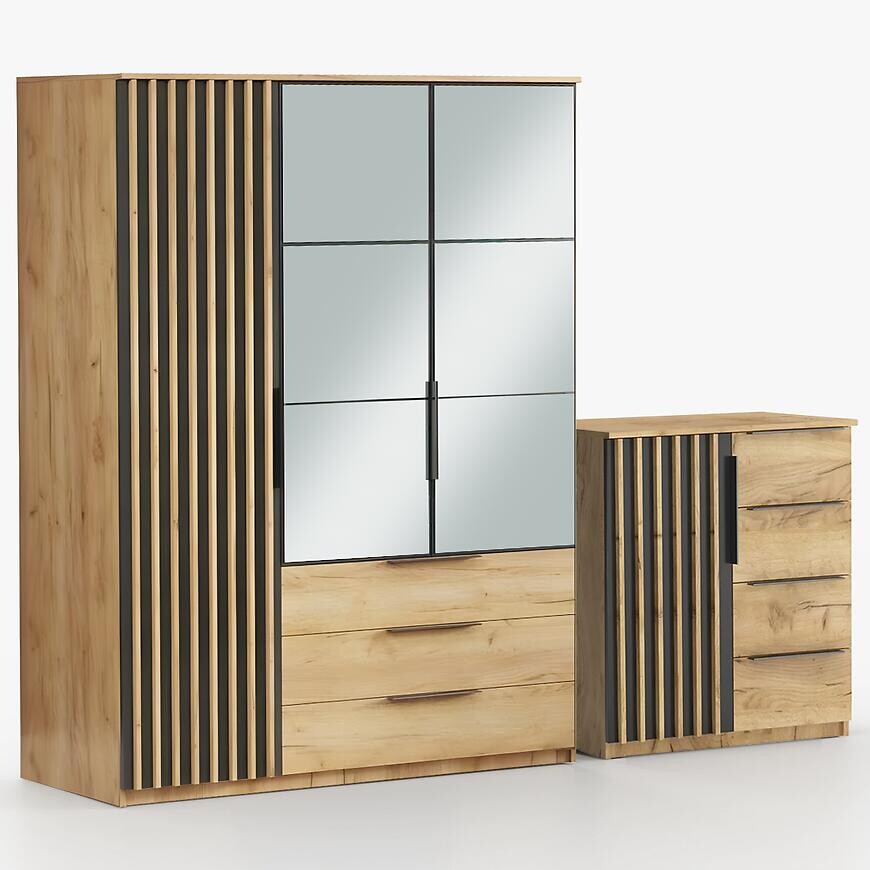 Súprava skriňa Sorento craft zlatá 150 + komoda Sorento 80