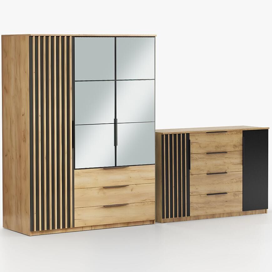 Súprava skriňa Sorento craft zlatá 150 + komoda Sorento 160