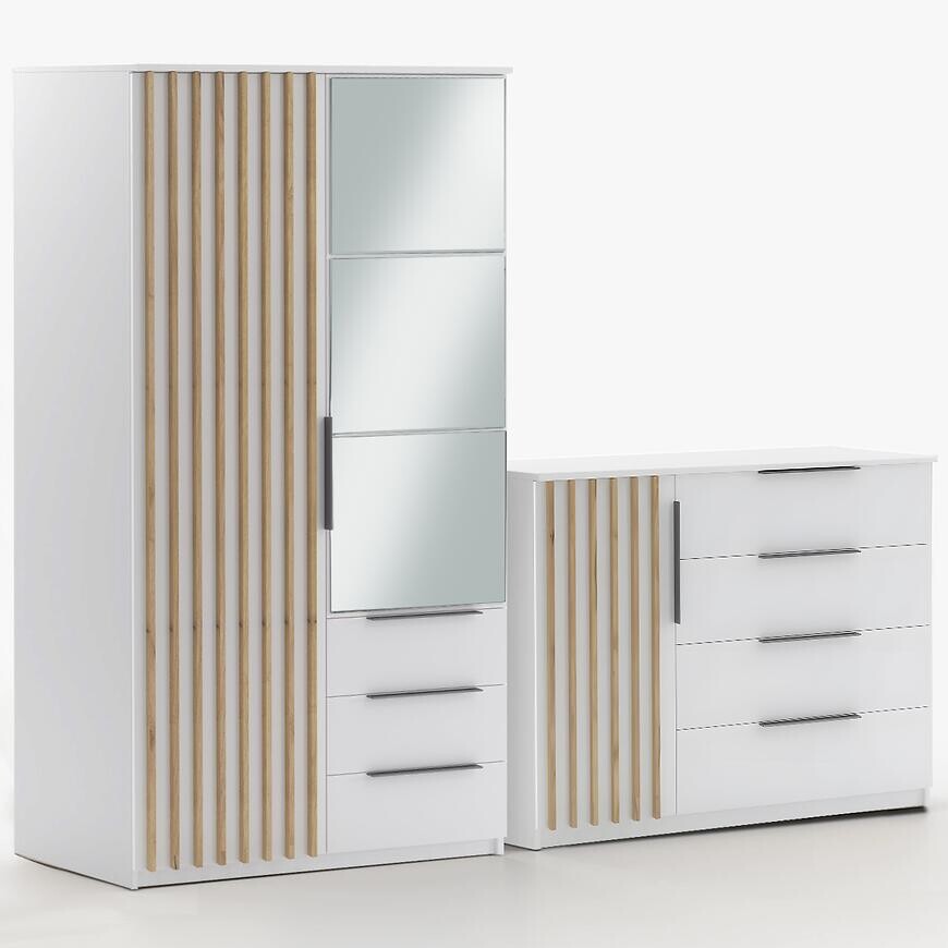 Súprava skriňa Sorento biela 100 + komoda Sorento 120